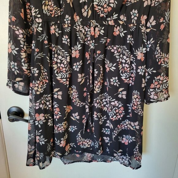 NWT Lovestitch Chelsea Mini Dress Black/Dusty Rose Sheer Large - Picture 9 of 11